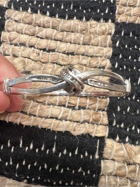 Sterling Silver Twist Bangle Bracelet - Polished Silver Tone